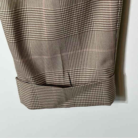 Banana Republic Tan Plaid Tapered Cuffed Trousers 10 NWT - Picture 7 of 11